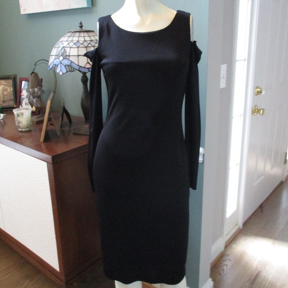 David Meister Dresses & Skirts - David Meister Black Cold Shoulder Dress 4